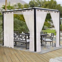 Lordtex Burlap Linen Look Outdoor Curtains For Patio - 2 Panels, Ivory). - $55.97