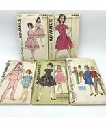 Vintage Sewing Pattern Lot 5 Girls Dresses Chub Deb Bust 33&quot; 1950s COMPL... - £11.05 GBP