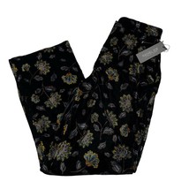 Rachel Zoe Pants Womens 6 Black Dark Floral Velvet Bootcut Fairy Party C... - £20.59 GBP