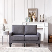 Modern Upholstered Loveseat Sofa With Square Arms - £550.70 GBP