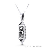Mezuzah Star of David &amp; Hebrew Chai &quot;Life&quot; 18 Charm .925 Sterling Silver... - $32.71 CAD+