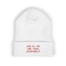 Kiss All The Time Disco Occasionally beanie | Embroidered cuffed hat - $19.99