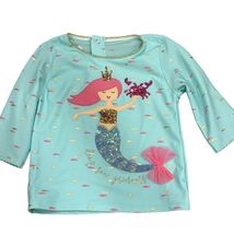 Mermaid Graphic Long-Sleeve Swim Rash Guard 4T Mud Pie - $14.40