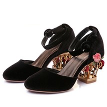 Phoentin ankle strap buckle wedding shoes women bird cage flower heel women&#39;s le - £81.59 GBP