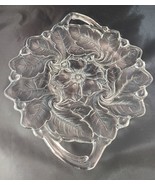 Indiana Glass &#39;Wild Rose&#39; Clear Two-Handled Cake Plate 12&quot;x10&quot;, Mint - $16.27 CAD