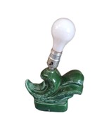 Green MCM Wave Lamp Art Deco Design MCM Table Bed Desk Lamp 9&quot; No Shade ... - $65.00