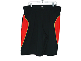 Mens Under Armour Black Red Yellow Loose Fit Lounge Basketball Shorts Size 2XL - £18.22 GBP