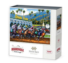 Horse Race Santa Anita Jigsaw 500 Piece Puzzle 16 x 20&quot; Dowdle Boardwalk - £18.58 GBP