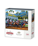 Horse Race Santa Anita Jigsaw 500 Piece Puzzle 16 x 20&quot; Dowdle Boardwalk - $24.74