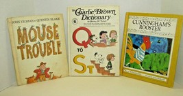 Vintage Set Of 3 Books &#39;72 Mouse Trouble &#39;75 Cunningham&#39;s Rooster &#39;73 Charlie  - £11.83 GBP