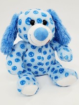 Fiesta Peace Groovy Dog Puppy Furry Ears Blue 8&quot; Plush Stuffed Toy L47411 B16 - £7.85 GBP