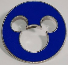 Disney Blue Circle Mickey Mouse Ears Head Cutout Official Pin - £9.55 GBP