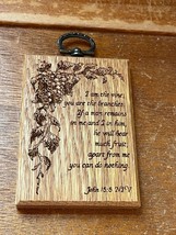 Small Laser Cut Grape Vine w Religious John Saying I AM THE VINE Wall Pl... - £8.85 GBP