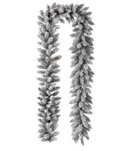 Glitzhome Pre-Lit Snow Flocked Christmas Garland with Warm Led Light C21... - £72.50 GBP