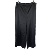 Rachel Zoe Womens Pull On Black Satin Cropped Pants Size Large - $13.50