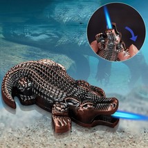 Metal Creative Lighter Personalized Butane Inflatable Lighter Crocodile Shaped W - £10.91 GBP
