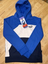 XS 5/6 Puma Power Cat Pullover Hoodie Youth Boy Blue Casual Outerwear BNWTS - $26.72