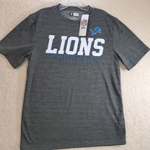 Detroit Lions Mens Medium Short Sleeve T Shirt Gray Majestic Brand 100% ... - $13.13