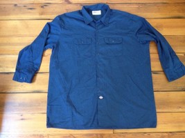 Dickies USA Made cotton Blend Navy blue Button Down Work Shirt Mens 3XL ... - £23.64 GBP