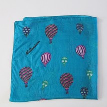 Millennium Hot Air Balloon Women Large Blue Silk Scarf 34 Inch Square - £17.00 GBP