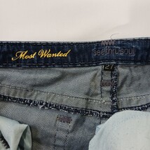 Most Wanted See Thru Soul Women's Blue Cropped Denim Jeans Size 27 (28×24) image 4