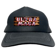 TRUMP Ultra Maga Distressed Gold FUNNY Trucker Hat Cap Foam Mesh Basebal... - €16,96 EUR
