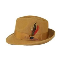 Men BENTLY HEADWEAR Hat Australian Wool Pinch Front Fedora HUDSON HU423 camel image 2