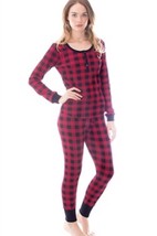 PLUSH APPAREL THERMAL KNIT PLAID PAJAMA SET NEW NWT MEDIUM - $39.59