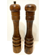 Vintage Brown Wooden Tall 10 inch Salt Shaker Pepper Grinder Made in Jap... - £11.23 GBP