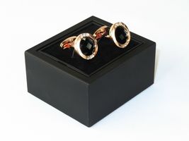Mens Cufflinks by Vitorofolo for French Cuff Shirt V39-11 gold Plated,Stoned image 2
