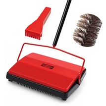 Carpet Floor Sweeper Manual With Horsehair, Non Electric Quite Rug Rolle... - $33.99