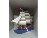 French Large Double Decker Handcrafted Wooden Model Ship - $69.29