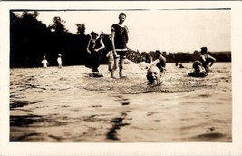 RPPC Edwardians Swimming Bathing Suits Men Women Children Postcard A21 - £11.72 GBP