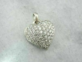 1.25 Ct Heart Shaped Diamond Love Pendant 14k White Gold GP 18&quot; Beauty Necklace - £75.38 GBP