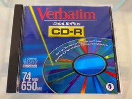 Verbatim Data Life Plus CD-R 74 Min/650 MB Recordable Disc New - £4.87 GBP