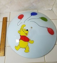 Winnie the Pooh Walt Disney Ceiling Glass Light Shade Cover 15 in Vintage - $24.70