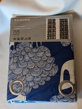Ikea Kajsamia Blue Grommet 98 Inch single Curtain Panel Mod Tree Fabric NEW - $88.41
