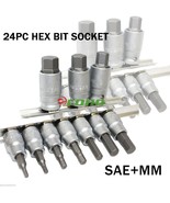 20PC 1/2&quot; &amp;  3/8 &quot;Drive  SAE &amp; Metric Hex Bit  Socket Set  w/Socket Hold... - $37.18 CAD