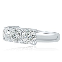 Rotondo Brillante Taglio Diamante Naturale Fede Nuziale 14k Oro Bianco (3.53 TCW - £5,049.54 GBP