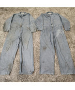 2 Pairs Vintage Blue Stripped  Overalls Coveralls Train Garage Work Mech... - £37.48 GBP