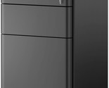 Mount-It! Folder Cabinet With Three Drawers, Mobile File Pedestal,, Black. - £109.27 GBP
