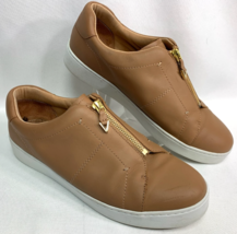 Vionic Splendid Ellis Women&#39;s Supportive Shoe Zip Up Leather Tan Size 9.5 - $53.99