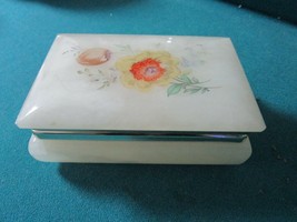 Alabaster Trinket Jewelry Vanity Box Original - £43.52 GBP