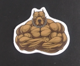 Pitt Bull With Arms Crossed Wild Angry Animal Sticker 1.75&quot; x 2&quot; (AF) - $1.64