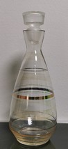 Beautiful Vintage Small Wine Decanter  Clear Glass with Gold Rims - £29.60 GBP
