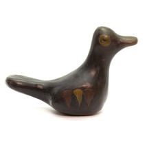 Vintage Art Stone Sculpture Hand Painted Duck Bird Figurine 2 3/4&quot; Height - $9.87