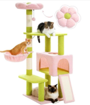 47.5inch Flower Cat Tree Tower Multilevel With Sisal Covered Scratching ... - $60.76