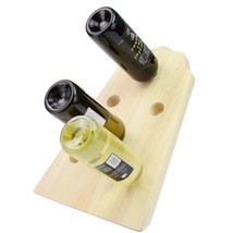 Handmade Wooden Wine Rack Holder Floor Stand Standing Holds 6 Bottles - £19.87 GBP