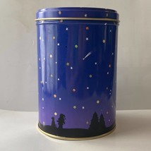 Mars M&amp;Ms Tin Plain Chocolate Candy 1988 Shooting Star Blue Container Vintage - £6.29 GBP