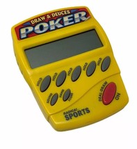 Vintage RADICA Yellow Sports Draw &amp; Deuces Electronic Handheld Game 3414 - £10.26 GBP